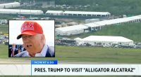 'Don't run in a straight line': Trump's Everglades escape hacks for 'Alligator Alcatraz' include teaching immigrants how to not be eaten as he visits makeshift facility