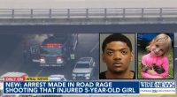 'Found the bullet in her sippy cup': 5-year-old girl shot through the leg during rush hour 'road rage incident' by man trying to hit her dad, cops say