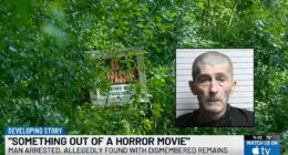 'Removing her bones': Husband who relaxed on couch with wife's remains all around him in 'containers' now facing murder charge, cops say