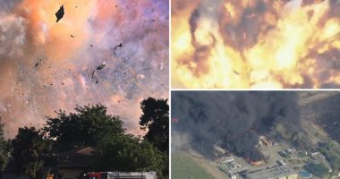 7 missing after explosion at California fireworks warehouse sets off massive blaze
