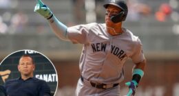 Aaron Judge ties Alex Rodriguez on Yankees’ all-time home run list with 351st blast