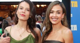 Ageless Jessica Alba, 44, looks like her teen daughter’s sister in strapless leather dress at London theater with Honor