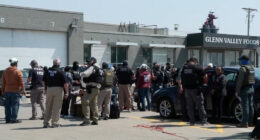 Federal immigration agents converge on Glenn Valley Foods in Omaha, Neb., on June 10 for an immigration raid. A new analysis released Thursday estimates mass deportations could cost more than 6 million jobs, a figure that includes both immigrants and U.S.-born workers. (Photo courtesy of U.S. Immigration and Customs Enforcement via Nebraska Examiner)