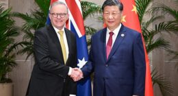 Prime Minister Anthony Albanese (left) will meet with Chinese President Xi Jinping (right) this weekend (the pair are pictured at the G20 Summit in 2024)