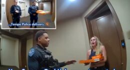 Arizona police officers deliver pizza to shocked customer after arresting Grubhub driver: ‘Should still be warm’