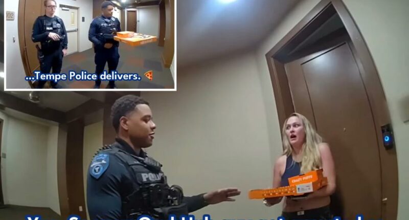 Arizona police officers deliver pizza to shocked customer after arresting Grubhub driver: ‘Should still be warm’