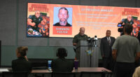 Sheriff Rick Staly and State Attorney R.J. Larizza addressed reporters today about a six-month undercover investigation of suspected drug dealers. (© FlaglerLive)
