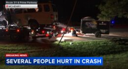 At least 9 injured after van crashes into pole in McHenry; thousands without power, officials say
