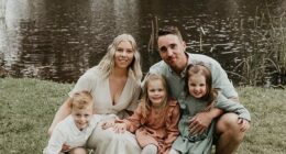 Paul Leslie Matts (pictured with his wife Danni, his daughter Harlow and step-children Archer and Jasmine) died on July 8 while on holiday with his family