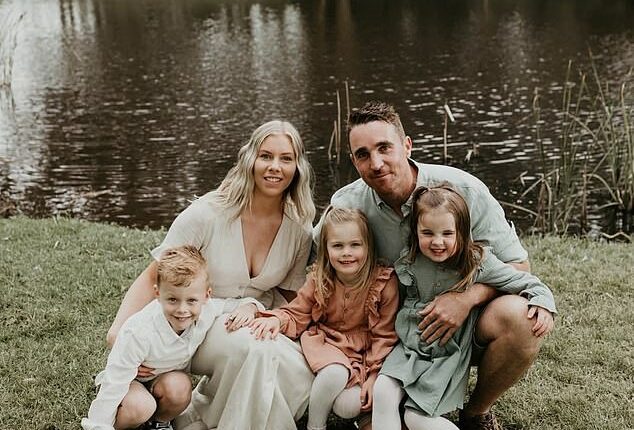 Paul Leslie Matts (pictured with his wife Danni, his daughter Harlow and step-children Archer and Jasmine) died on July 8 while on holiday with his family