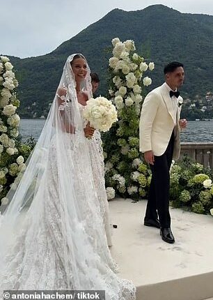 Aussie groom James Hachem has raised eyebrows with his seven-word remark at the altar just moments after his stunning bride Antonia Apostolou walked down the aisle