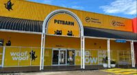 The man allegedly swallowed a live goldfish at a Petbarn in Sydney's Castle Hill (pictured)