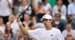 Aussie Alex de Minaur (pictured) has booked the dream Wimbledon clash with Novak Djokovic