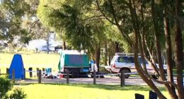 A popular campsite remains a crime scene after a baby boy drowned in the lake on Saturday