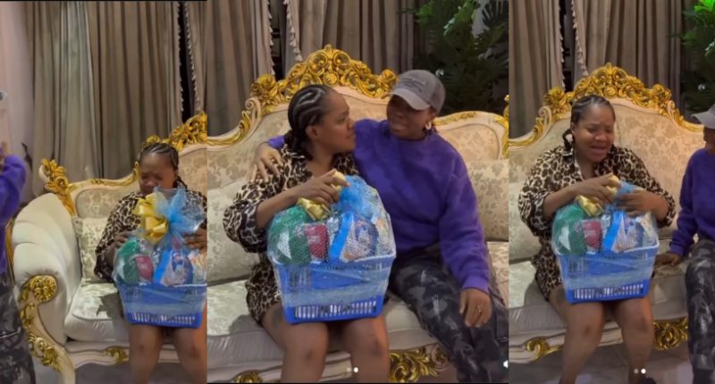 Beautiful Moment Taaooma Surprises Toyin Abraham With Home Visit And Gifts