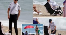 Biden struggles to set up beach chair in Malibu during first Fourth of July weekend since leaving office