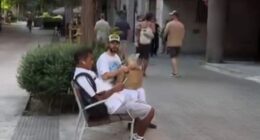 Bizarre moment Oscar-winning Hollywood star shares bread snack with Spanish local who’s no idea who star is – would you?