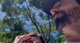 A Belgian man (not pictured) who drove almost 500 miles to meet his 'future wife' for the first time was instead met by the woman's husband (Pictured: A shocked Sophie Vouzelaud and her husband Fabien Boutamine receive the man at their home in France)