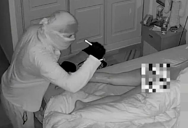 Chilling moment intruder inspects naked woman with his torch as she slept next to her partner in Marbella home as brave victim who released video describes 'recurring nightmares'