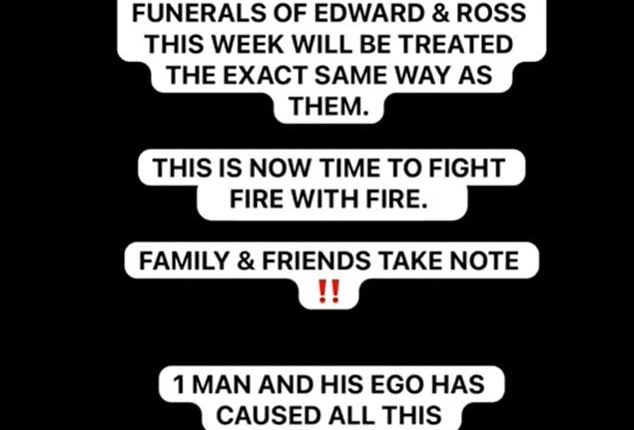 The threat issued to mourners planning to attend Ross Monaghan's and Eddie Lyons Jnr's funerals, issued via social media