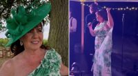 Coleen Nolan belts out songs at son Jake’s wedding as she takes to the stage in a gorgeous green gown