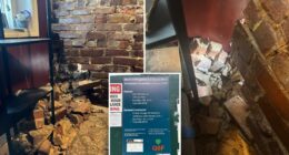 Construction crew accidentally blasts through living room wall of NYC couple’s apartment: ‘I just saw daylight’
