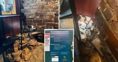 Construction crew accidentally blasts through living room wall of NYC couple’s apartment: ‘I just saw daylight’