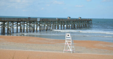The good old days when the pier was walkable and lifeguards