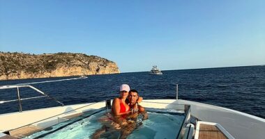 Cristiano Ronaldo 's girlfriend Georgina Rodriguez has shared a look at their lavish getaway in Mallorca after the footballer raised questions over his absence at Diogo Jota's funeral