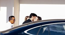 The grieving wife of Liverpool footballer Diogo Jota has arrived in his Portuguese hometown ahead of his funeral later today