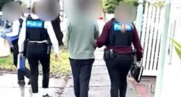 Doctor Ryan Yi Cho, 28, (centre) was arrested on Friday and charged with three counts of producing an intimate image after allegedly secretly recording videos of his hospital co-workers