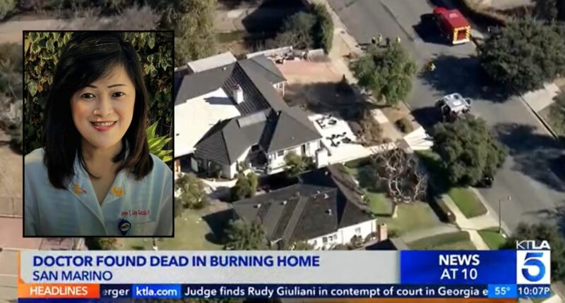 Doctor found dead in house fire was killed by the husband she was trying to divorce: DA