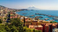 A powerful earthquake has rocked the Italian city of Naples and the surrounding region. File image shows the city with Mount Vesuvius in the background