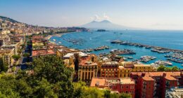 A powerful earthquake has rocked the Italian city of Naples and the surrounding region. File image shows the city with Mount Vesuvius in the background