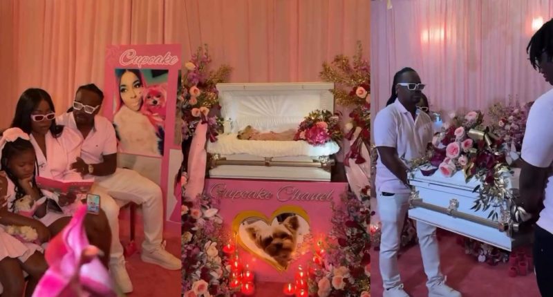 Family hold touching funeral for their pet dog