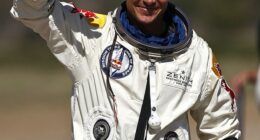Felix Baumgartner, of Austria, has died in a paragliding crash (pictured in 2012 after jumping from space)