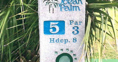 Rustic and beloved: the 5th hole sign at Ocean Palm Golf Club in Flagler Beach. (Flagler Beach)