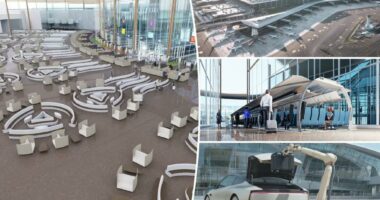 Futuristic airport makes major cuts to passenger wait times with wild ‘shotgun cartridge’ boarding system