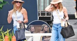 Glowing Jennifer Aniston touches down after cozy Mallorca vacation with rumored beau Jim Curtis