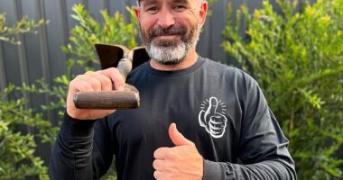 Good Samaritan gardener Nathan Stafford (pictured) has become famous for his makeovers on YouTube, TikTok and Facebook. But now he's been targeted by a cruel AI scam