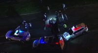 A teen allegedly attacked two female police officers who had been called to perform a welfare check on him in Sydney's west on Friday night. Pictured are police at the scene