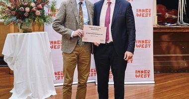 Professor Richard Scolyer (left) struggled to accept the 2025 Inner West Citizen of the Year