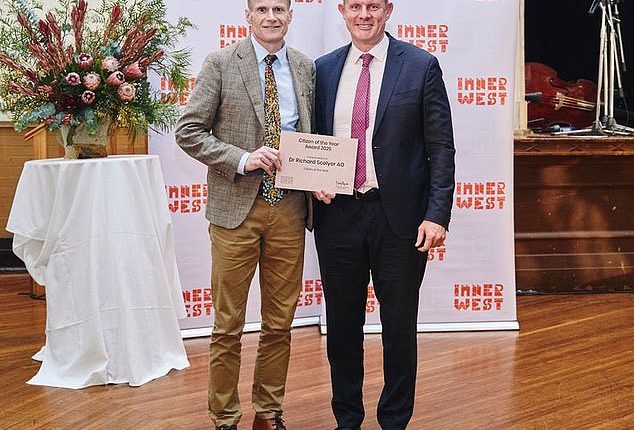 Professor Richard Scolyer (left) struggled to accept the 2025 Inner West Citizen of the Year