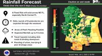 Palm Coast and Flagler County may be in for a soaking. (NWS)