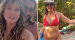 Heidi Klum stuns in tiny string bikini during PDA-filled beach day with husband Tom Kaulitz
