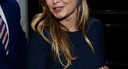 Holly Valance's shock split from billionaire property tycoon Nick Candy is set to get messy according to new reports. Pictured leaving the Donald Trump fundraiser party in Chelsea with Nick Candy and Donald Trump Junior in 2024