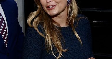 Holly Valance's shock split from billionaire property tycoon Nick Candy is set to get messy according to new reports. Pictured leaving the Donald Trump fundraiser party in Chelsea with Nick Candy and Donald Trump Junior in 2024