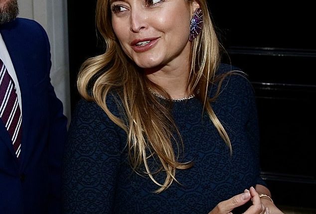 Holly Valance's shock split from billionaire property tycoon Nick Candy is set to get messy according to new reports. Pictured leaving the Donald Trump fundraiser party in Chelsea with Nick Candy and Donald Trump Junior in 2024
