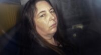 Erin Patterson arriving in the back of a prison vehicle at Latrobe Valley Magistrate's Court in Morwell, Australia, last month