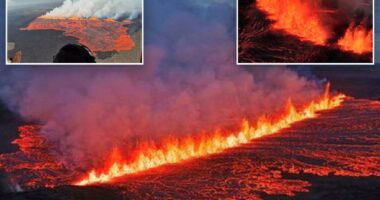 Iceland volcano erupts, prompting evacuation of town and geothermal spa